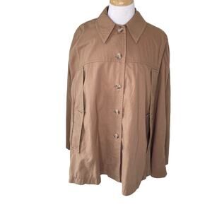 A.P.C. MADRAS Cotton Collared Button Up Cape Poncho Shirt Tan Small NWT